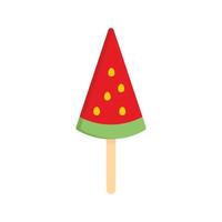 Ice cream watermelon icon, flat style vector