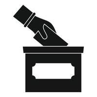 Hand put election box icon, simple style vector