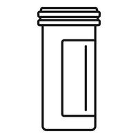 Antibiotic plastic jar icon, outline style vector