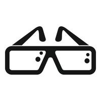 icono de gafas de cine, estilo simple vector