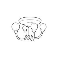 Chandelier icon, outline style vector