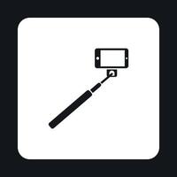 icono de palo monopod selfie, estilo simple vector