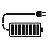 Full car battery icon, simple style vector