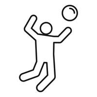 icono de voleibol, estilo de esquema vector