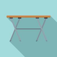 Folding long table icon, flat style vector