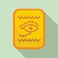 Egypt gold card icon, flat style vector