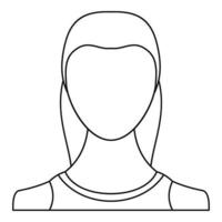 Girl user icon vector thin line
