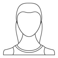 Girl user icon vector thin line