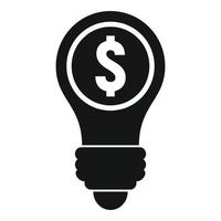 icono de bombilla de idea de finanzas, estilo simple vector