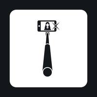 Selfie monopod stick with smartphone icon vector