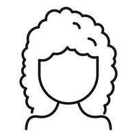 icono de estilista de cabello de niña, estilo de contorno vector