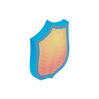 Protection shield icon, isometric 3d style vector