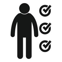 Worker list approved icon, simple style vector
