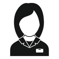 icono de enfermera del personal, estilo simple vector