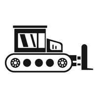 Contruction bulldozer icon, simple style vector