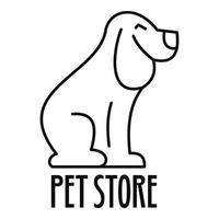 Doggy pet store logo, outline style vector