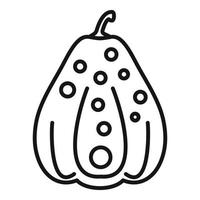 Vegetarian pumpkin icon, outline style vector