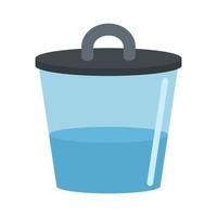 icono de olla de agua zika, estilo plano vector