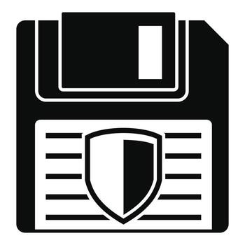 Floppy disk protected icon, simple style vector
