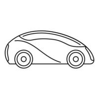 Futuristic driverless car icon, outline style vector