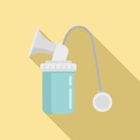 Breast pump icon, flat style vector