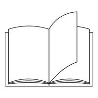 Paper book icon, outline style. vector