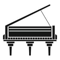 Classic grand piano icon, simple style vector