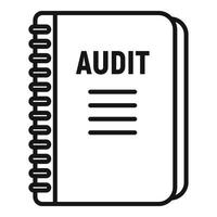 Audit notebook icon, outline style vector