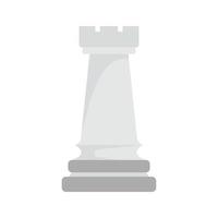 White piece rook icon, flat style vector