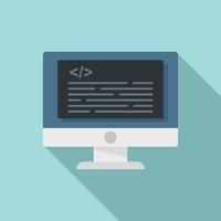 Online testing software icon, flat style vector