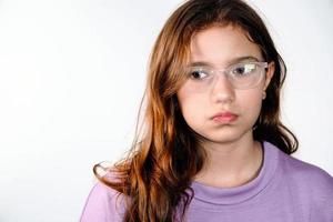 Teenage Girl Sad Thinking Portrait photo
