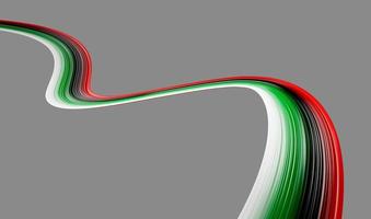 United Arab Emirates flag wavy abstract background. 3d illustration. photo