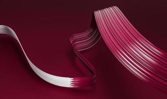 Qatar flag Ribbon 3d illustration on isolated background photo