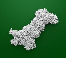 Pakistan map made with sugar sprinkles Green and white Color 3d illustration photo