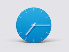 Minimal Clock time 7 15 o'clock or Seven Fifteen on light pastel background 3d illustration photo