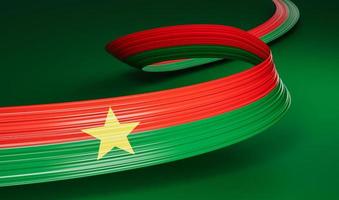 waving ribbon flag of Burkina Faso. independence day banner 3d illustration photo