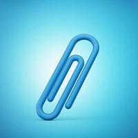 Blue Paper clip. 3d icon. Cartoon minimal style 3d illustration photo