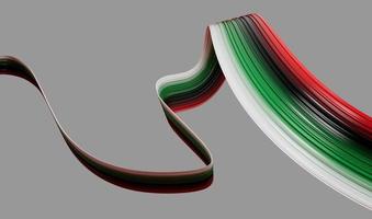 United Arab Emirates flag wavy abstract background. 3d illustration. photo