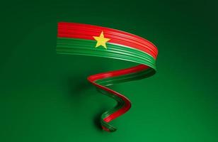 Burkina Faso flag spiral shape, 3d illustration on a white background photo