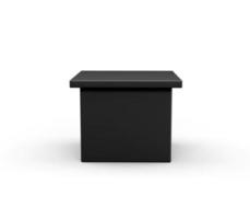 Black cube Podium isolated on a white background. Square 3D box for object placement, or product presentation 3d illustration photo