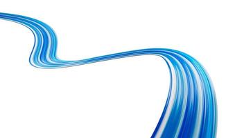 Abstract 3d twisted blue flow liquid shape. Acrylic paint stroke. Modern design 3d illustration photo