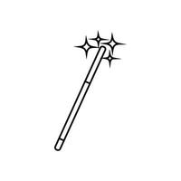 Magic wand icon, outline style vector