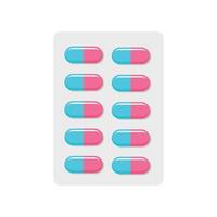 Contraception pills icon, flat style