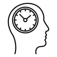 Mind time working icon, outline style vector