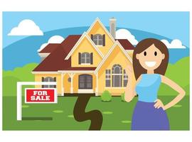 flat illustration of home marketing, vector illustration