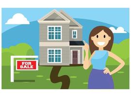 flat illustration of home marketing, vector illustration