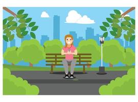 flat illustrations activities outside in park vector illustration. Suitable for Diagrams, Infographics, And Other Graphic assets