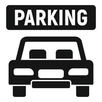 Car parking icon, simple style vector