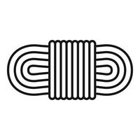 icono de cuerda de senderismo, estilo de esquema vector