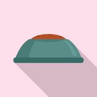 Dog food bowl icon, flat style vector